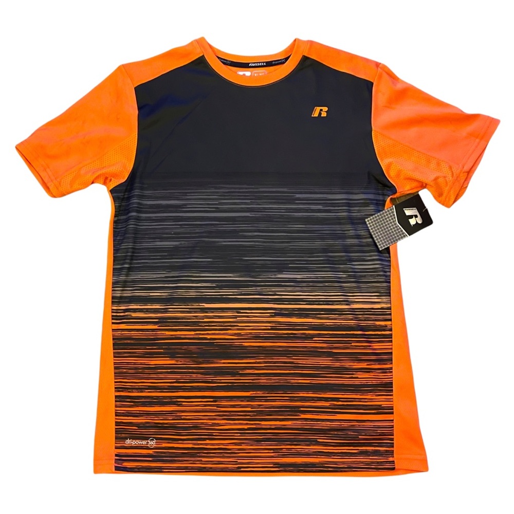 Russell Womens Dri-Power 360 Athletic Performance Tee Orange Gray XL NWT